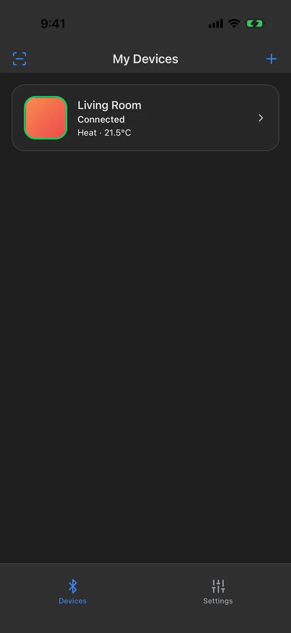 Device list in dark mode
