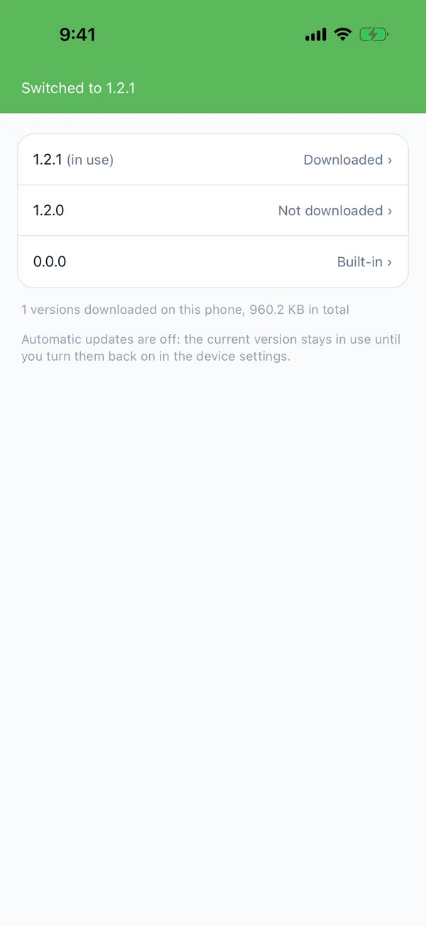 Switched to 1.2.1, automatic updates off