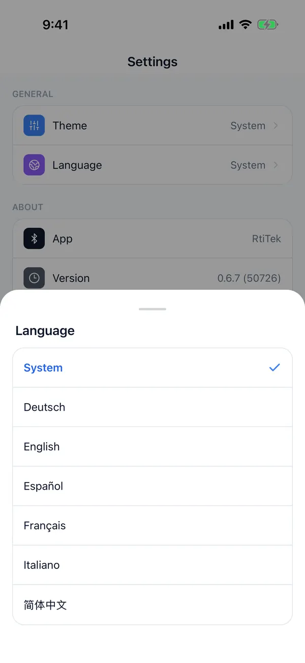 Language list